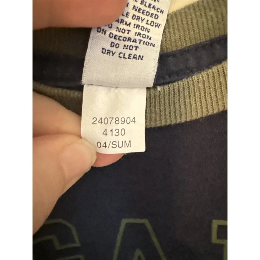 Gap Kids M (7-8) Short Sleeve T Shirt Casual Navy Blue/Green